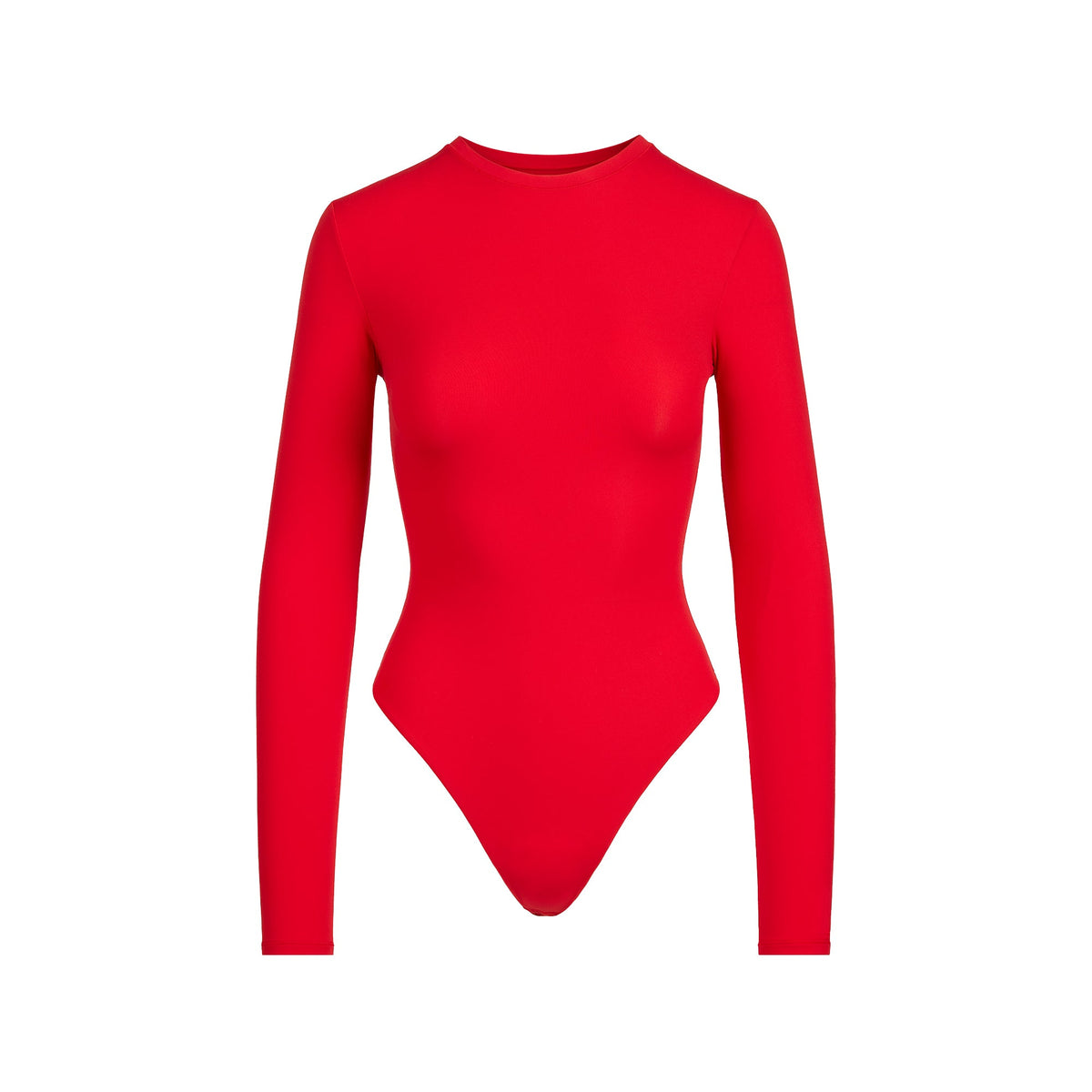 FITS EVERYBODY LONG SLEEVE CREW NECK BODYSUIT | CHERRY FLAT ON A WHITE BACKGROUND | FLT
