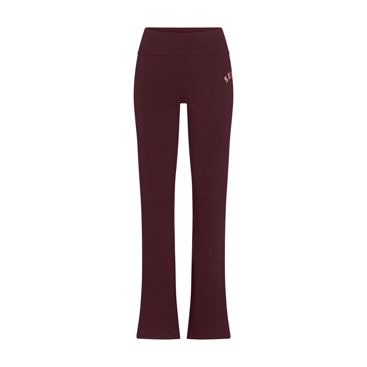 COTTON JERSEY LOGO FOLDOVER PANT | CURRANT & LAYS FLAT ON A WHITE BACKGROUND | FLT