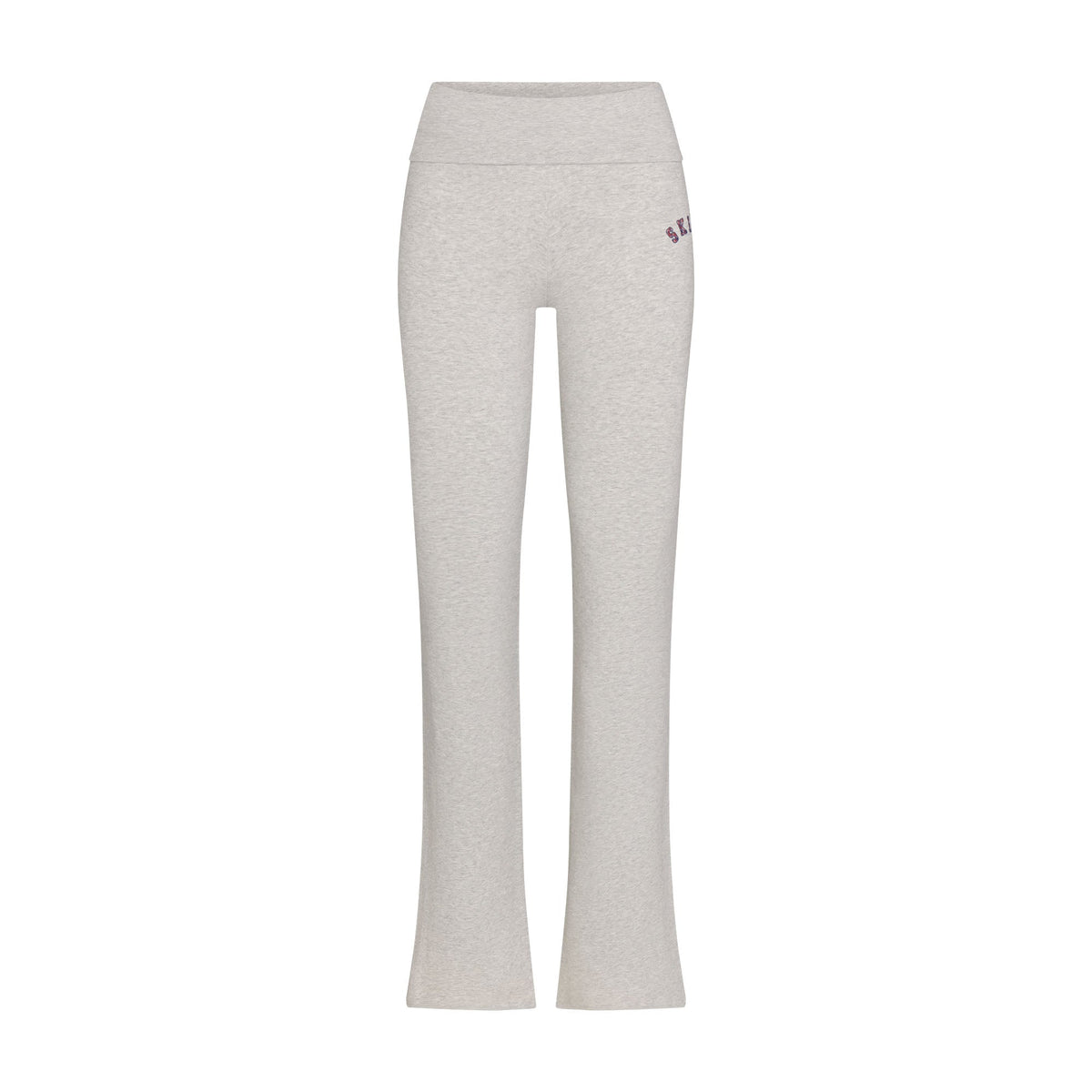 COTTON JERSEY LOGO FOLDOVER PANT | LHG ARCHED SKIMS PLAID & LAYS FLAT ON A WHITE BACKGROUND | FLT
