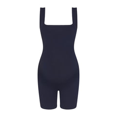 COTTON JERSEY MATERNITY ONESIE | NAVY FLAT ON A WHITE BACKGROUND | FLT