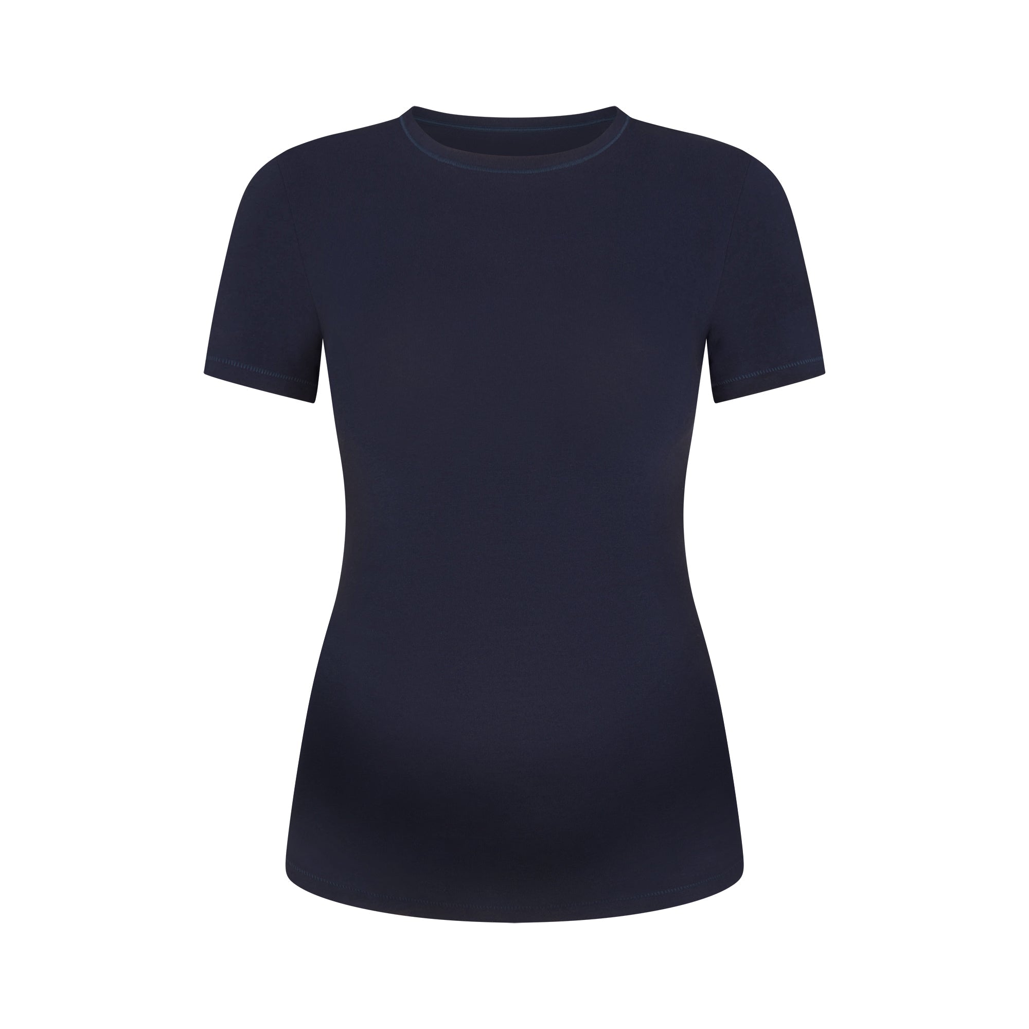 COTTON JERSEY MATERNITY T-SHIRT | NAVY FLAT ON A WHITE BACKGROUND | FLT
