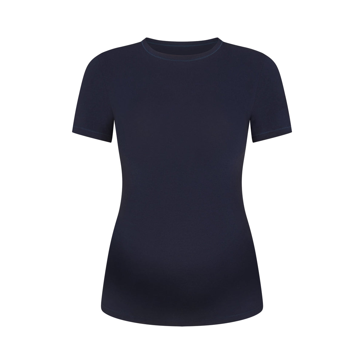 COTTON JERSEY MATERNITY T-SHIRT | NAVY FLAT ON A WHITE BACKGROUND | FLT