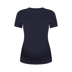 COTTON JERSEY MATERNITY T-SHIRT | NAVY FLAT ON A WHITE BACKGROUND | FLT