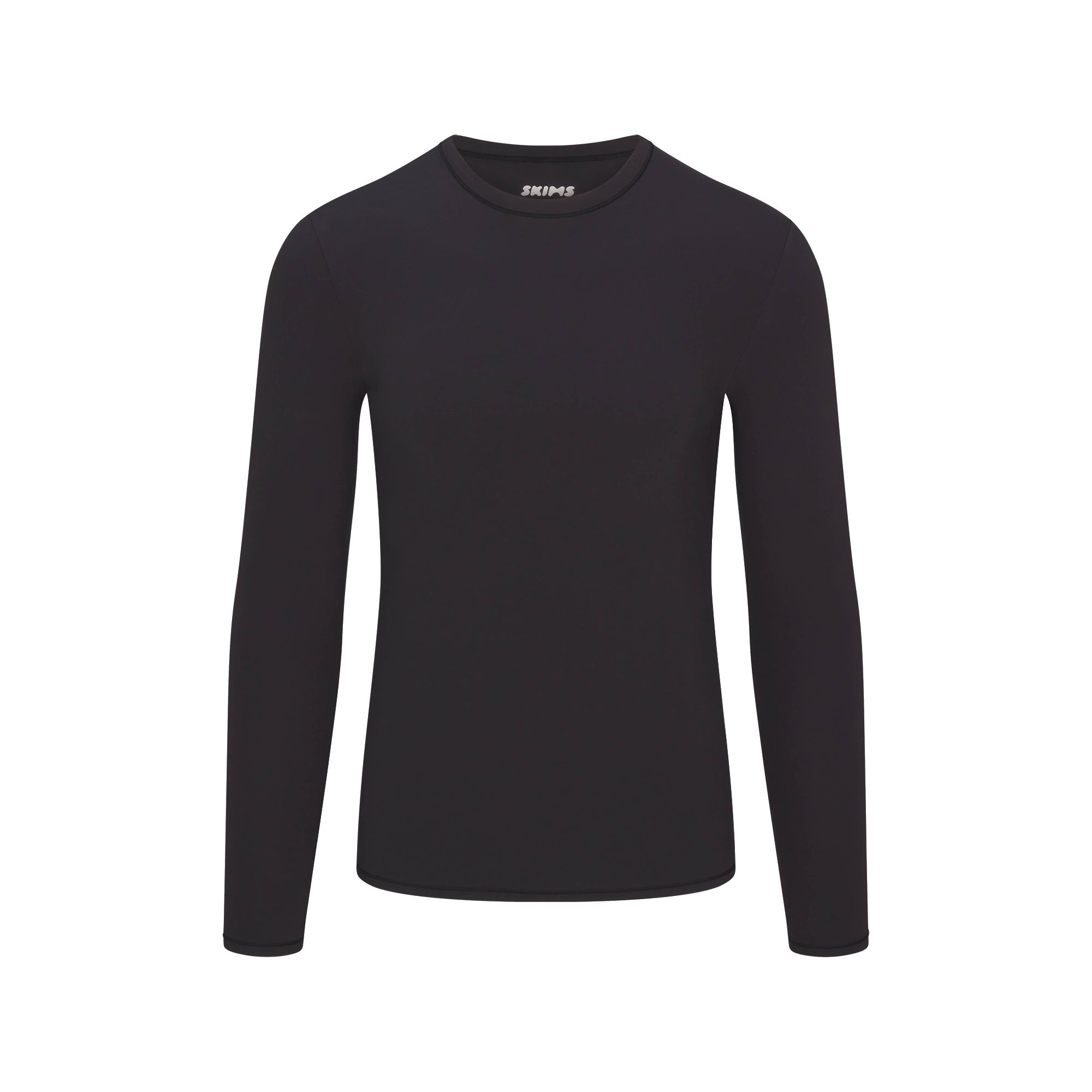 FITS EVERYBODY MENS FITTED LONG SLEEVE T-SHIRT | ONYX FLAT ON A WHITE BACKGROUND @ | FLT