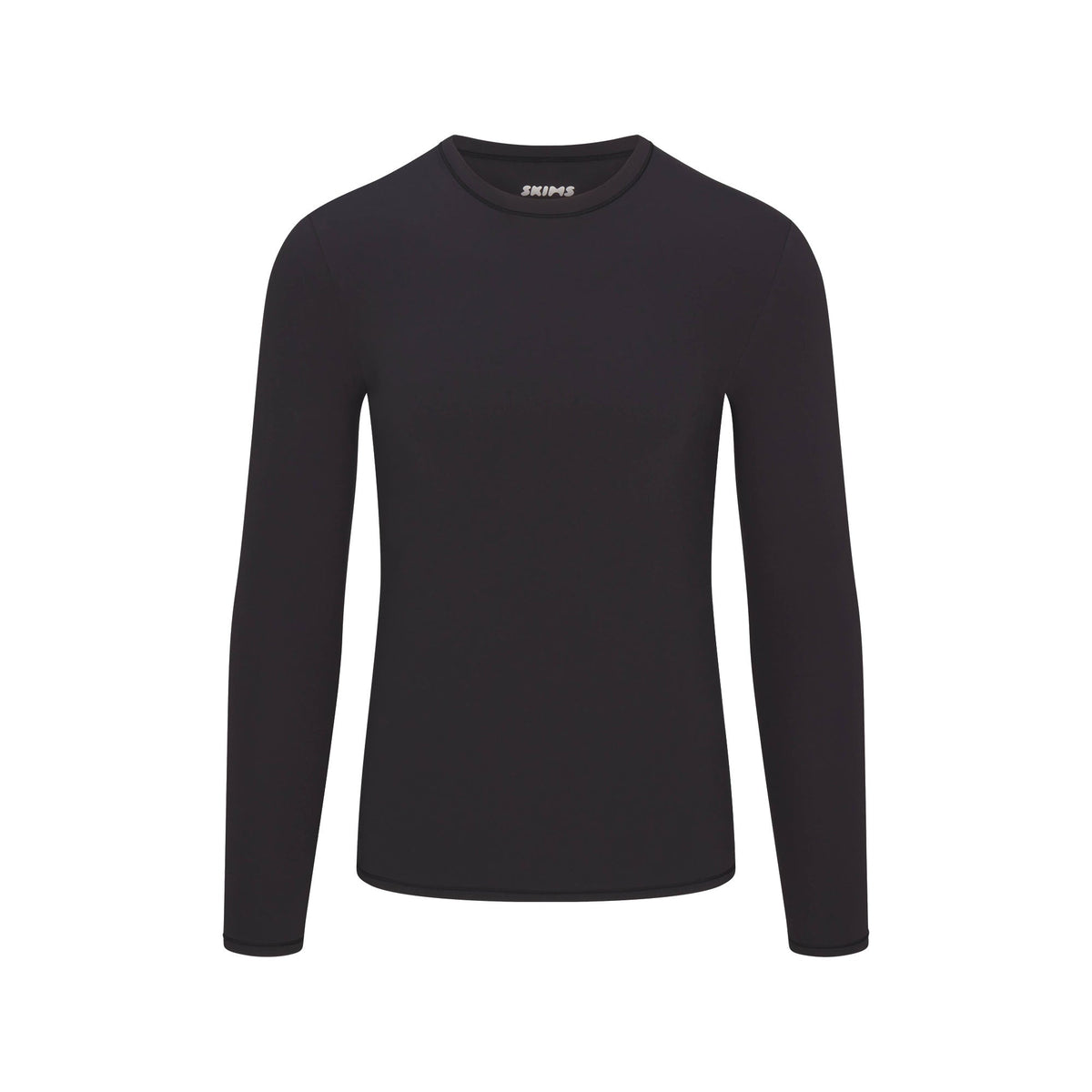 FITS EVERYBODY MENS FITTED LONG SLEEVE T-SHIRT | ONYX FLAT ON A WHITE BACKGROUND @ | FLT