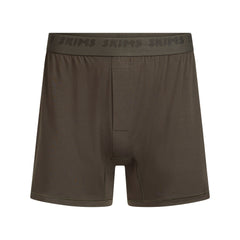SKIMS STRETCH MENS KNIT BOXER | LODEN FLAT ON A WHITE BACKGROUND | FLT