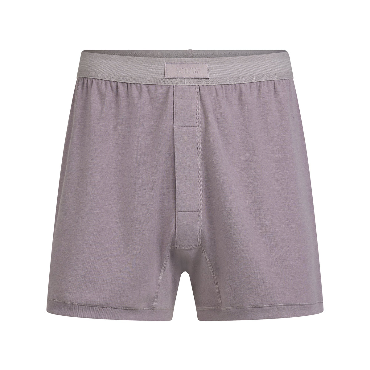 SKIMS COTTON MENS KNIT BOXER | ZINC FLAT ON A WHITE BACKGROUND | FLT