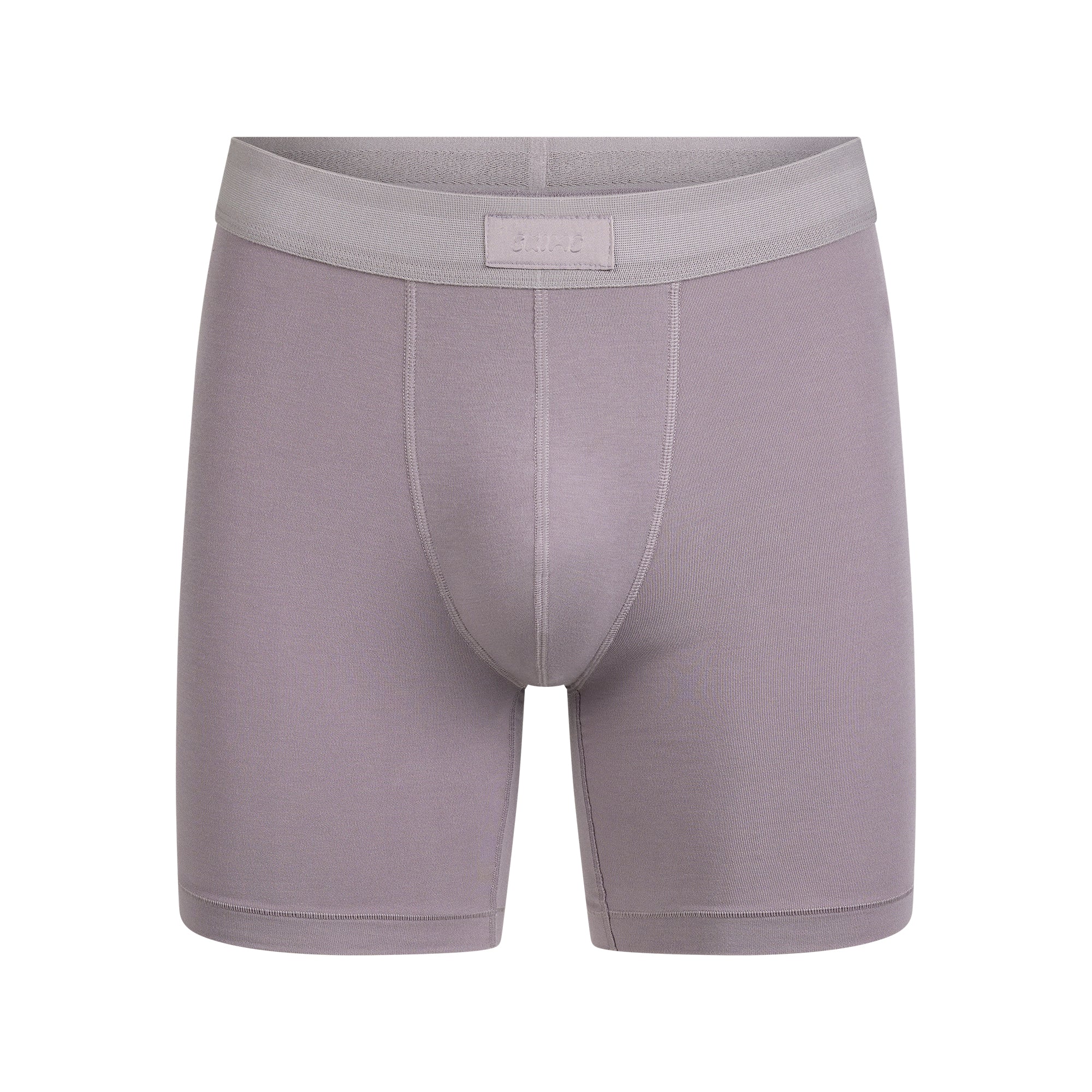 SKIMS COTTON MENS 5" BOXER BRIEF | ZINC FLAT ON A WHITE BACKGROUND | FLT