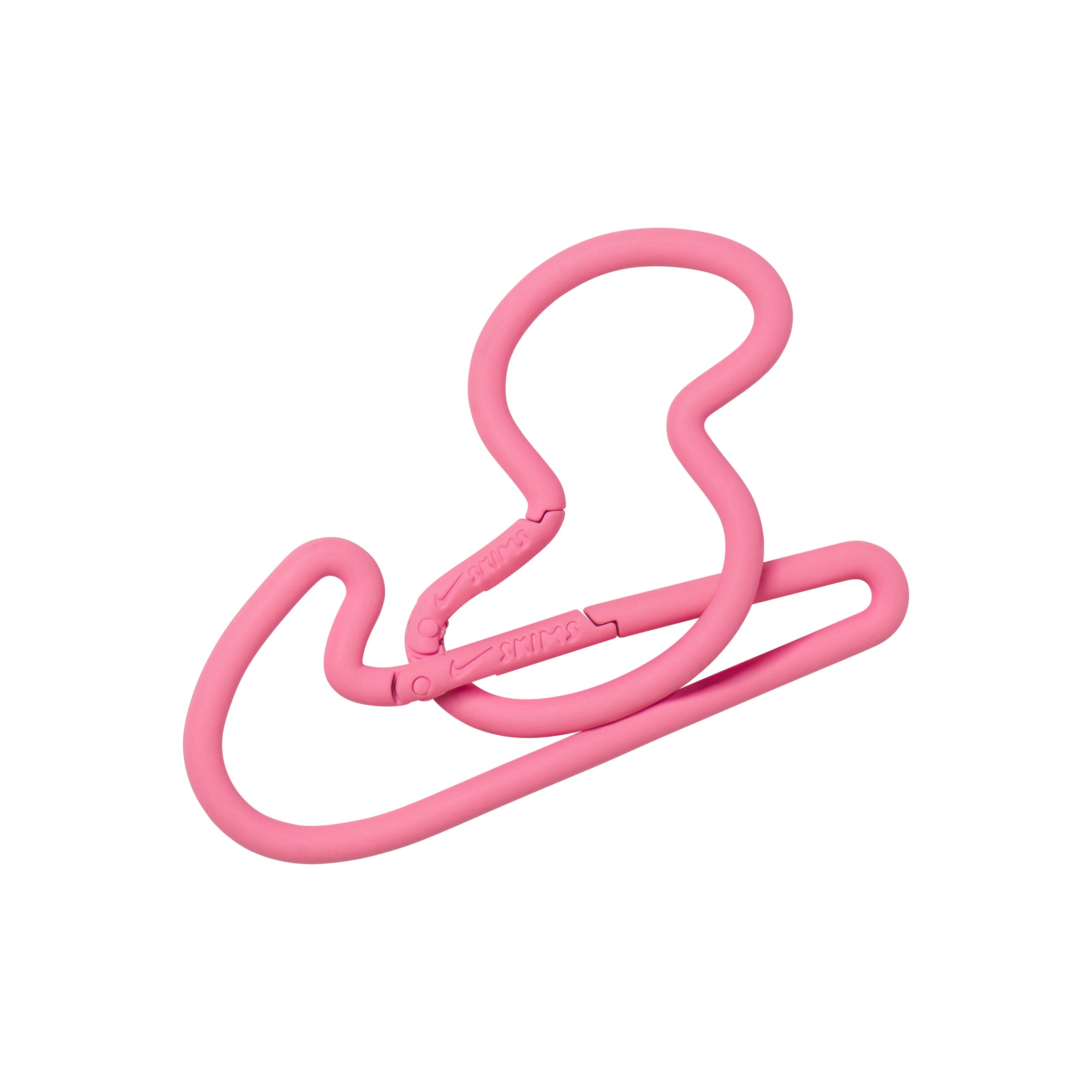 NikeSKIMS ACCESSORIES CARABINER SET | LIGHT FLAMINGO LAYS FLAT ON A WHITE BACKGROUND