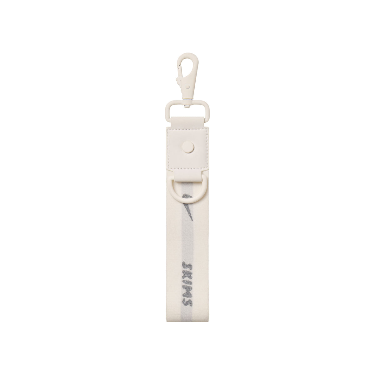 NikeSKIMS ACCESSORIES KEYCHAIN WRISTLET | IVORY LAYS FLAT ON A WHITE BACKGROUND