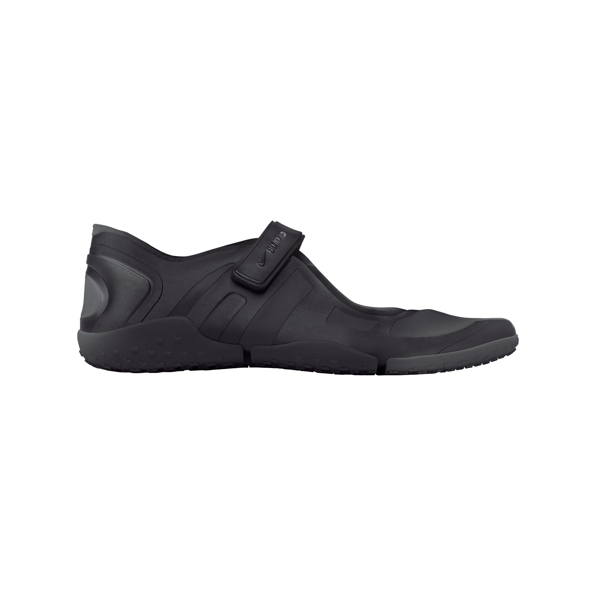 NikeSKIMS FOOTWEAR SATIN RIFT | BLACK/BLACK-BLACK FLAT ON A WHITE BACKGROUND