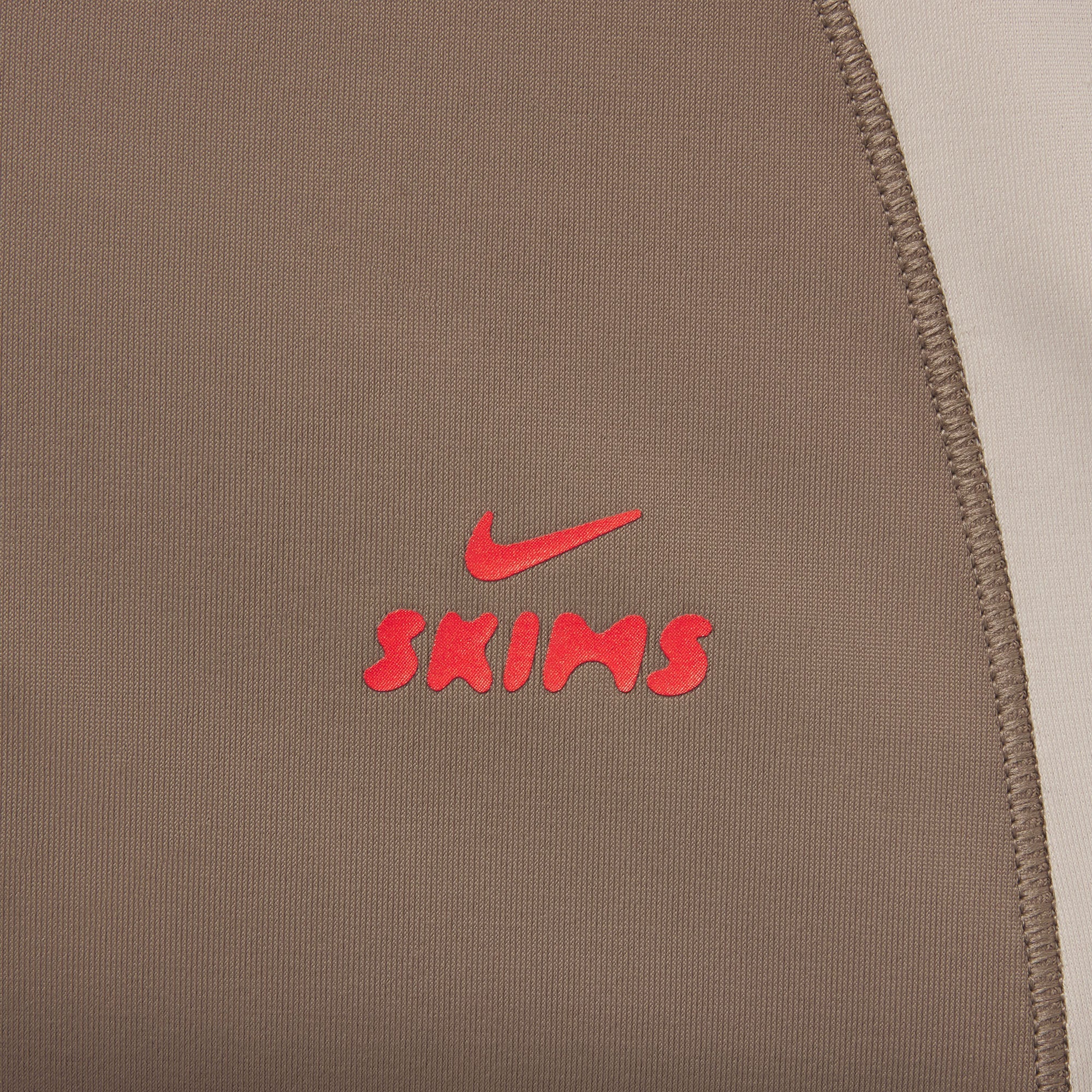 NikeSKIMS SHINE PADDED HALF SLEEVE CROP TOP | TRUFFLE AND STONE ADDITIONAL FABRIC DETAILS