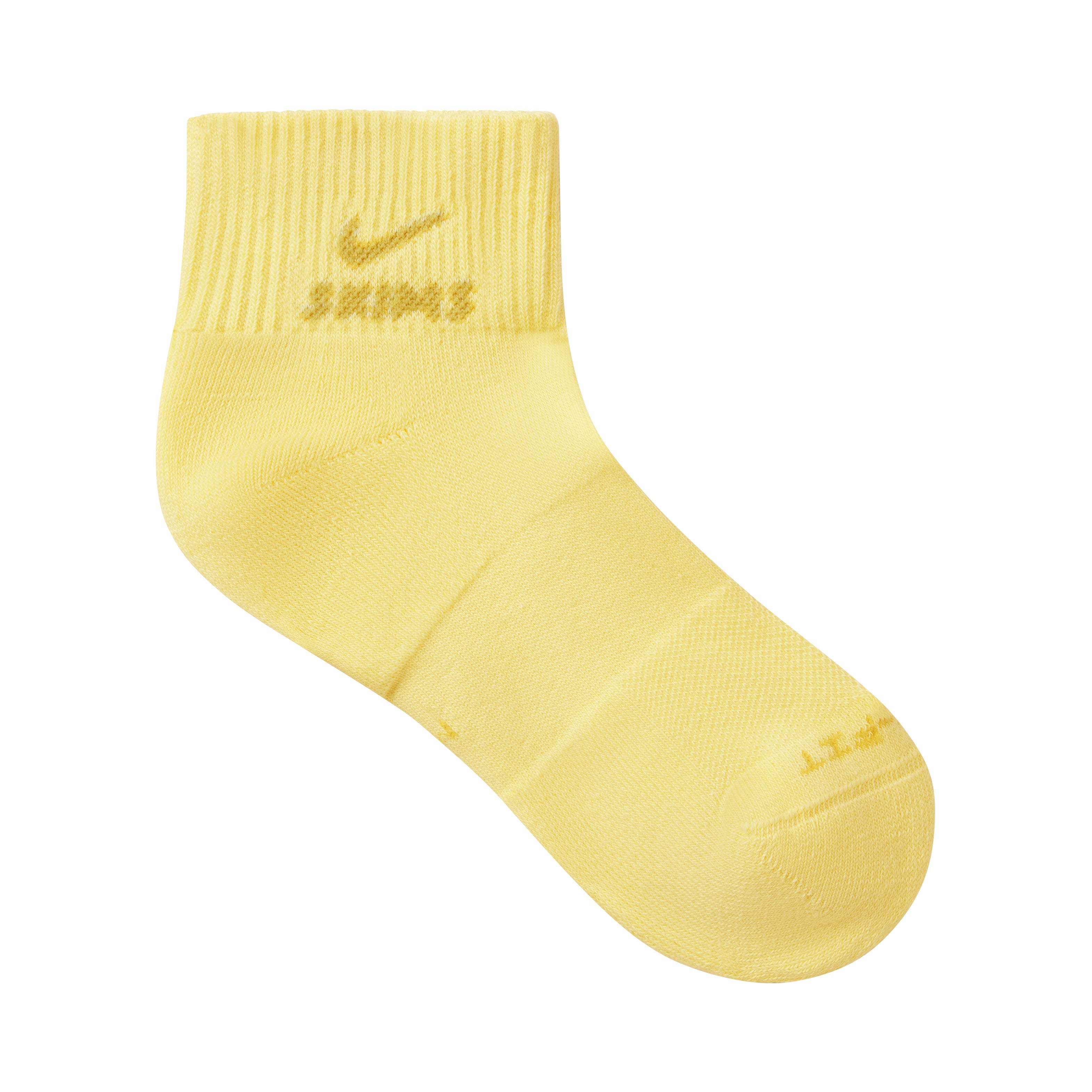 NikeSKIMS ACCESSORIES DRI-FIT™ PILATES CREW SOCK | LEMON DROP & LAYS FLAT ON A WHITE BACKGROUND | FLT