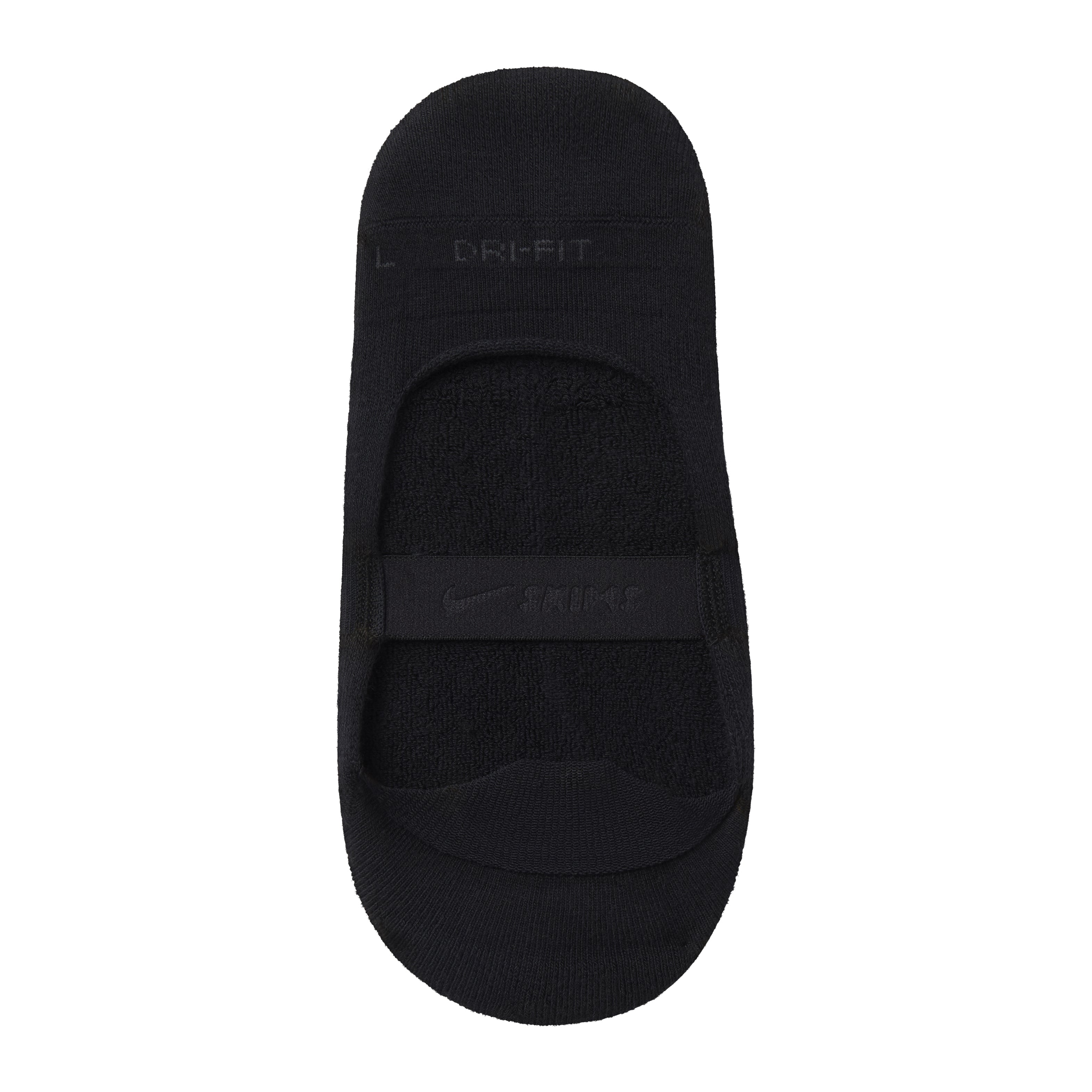NikeSKIMS ACCESSORIES DRI-FIT™ PILATES CREW SOCK | OBSIDIAN & LAYS FLAT ON A WHITE BACKGROUND | FLT