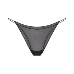 ULTRA FINE MESH STRING BIKINI | OBSIDIAN FLAT ON A WHITE BACKGROUND | FLT