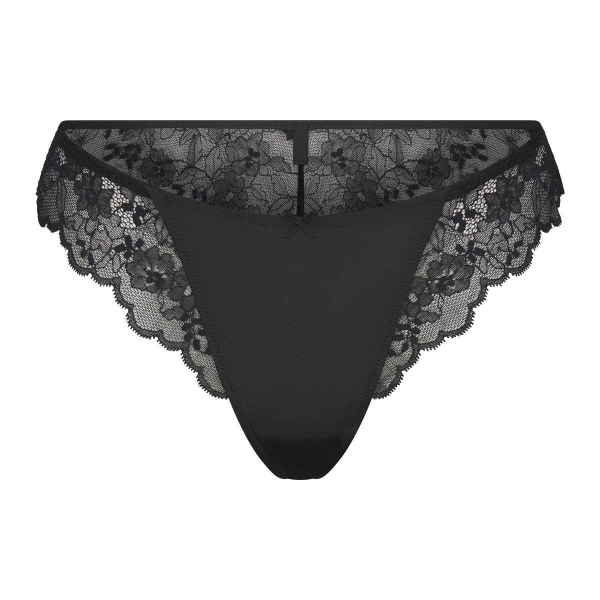 SKIMS LACE BIKINI | ONYX FLAT ON A WHITE BACKGROUND | FLT