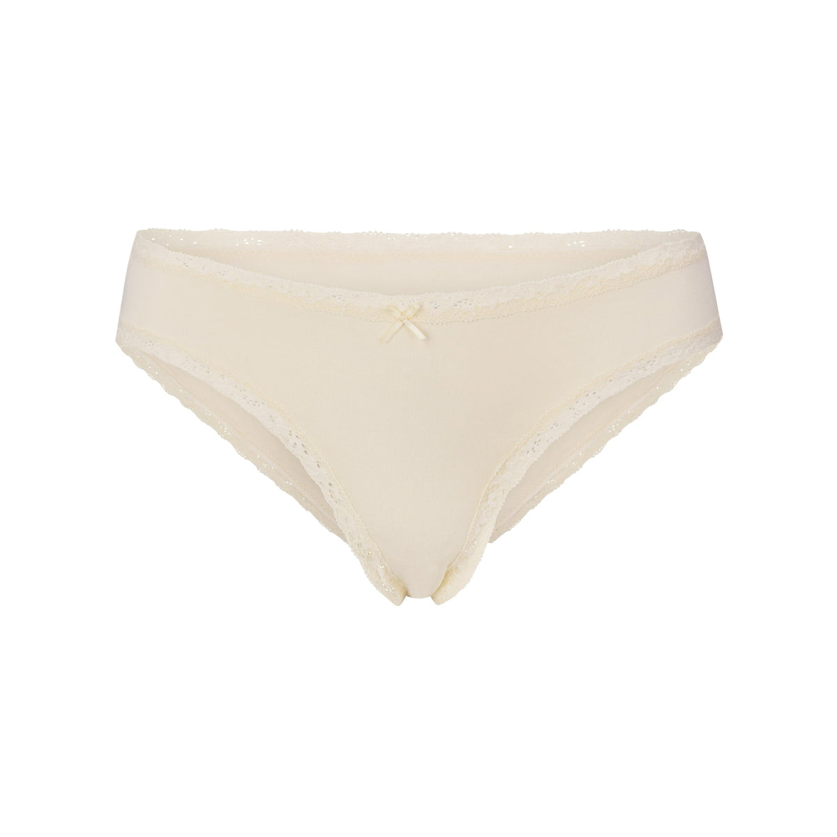 LIGHTWEIGHT COTTON LACE BRIEF | BUTTER TONAL FLAT ON A WHITE BACKGROUND | FLT