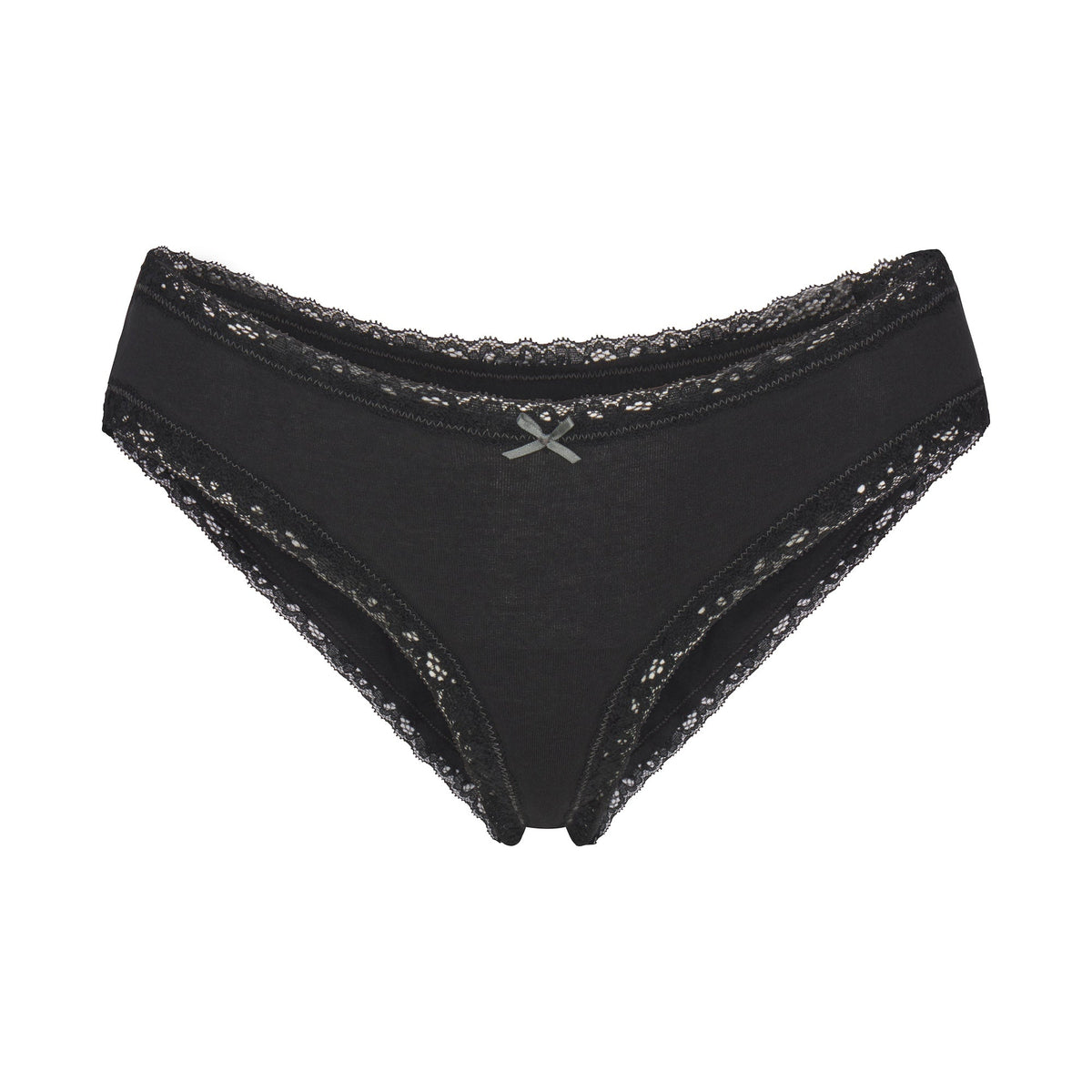 LIGHTWEIGHT COTTON LACE BRIEF | SOOT FLAT ON A WHITE BACKGROUND | FLT
