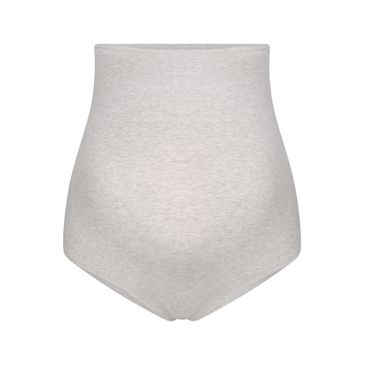 COTTON JERSEY MATERNITY HIGH-WAISTED BRIEF | LIGHT HEATHER GREY FLAT ON A WHITE BACKGROUND | FLT