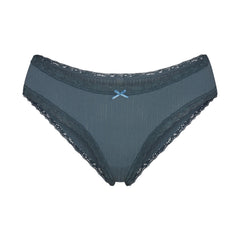 LIGHTWEIGHT COTTON POINTELLE LACE BRIEF | ZIRCON TONAL FLAT ON A WHITE BACKGROUND | FLT