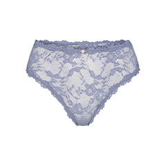 STRETCH LACE BRIEF | SLATE FLAT ON A WHITE BACKGROUND | FLT@ | FOCUS: 0.0, 1.0, 0.9