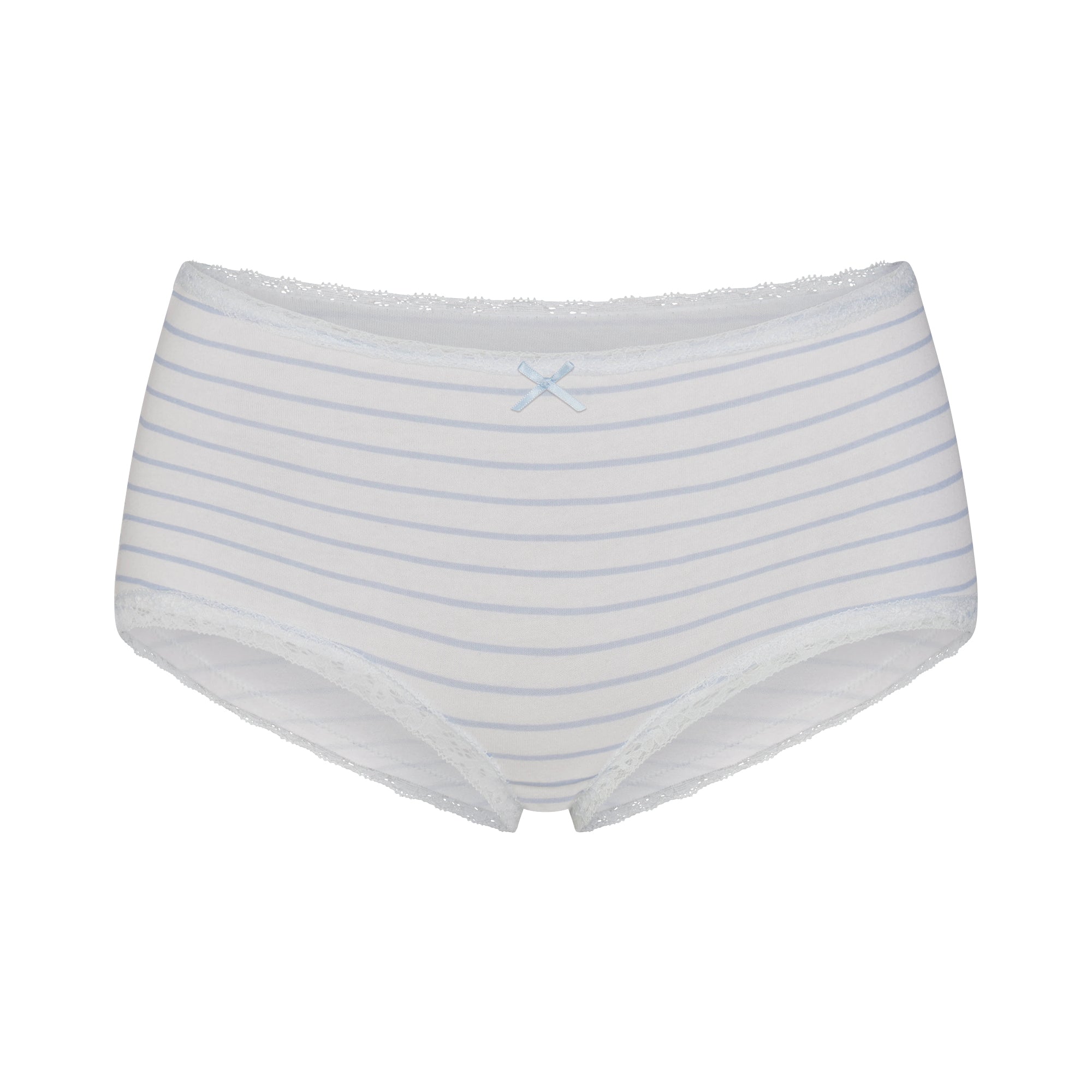 LIGHTWEIGHT COTTON LACE BOY SHORT | AIRSPACE LAGUNA STRIPE FLAT ON A WHITE BACKGROUND | FLT