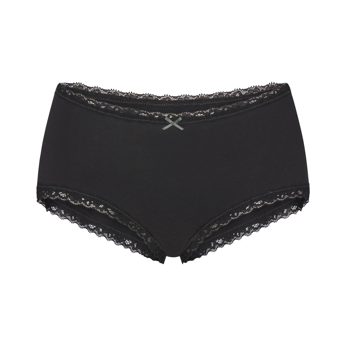 LIGHTWEIGHT COTTON LACE BOY SHORT | SOOT FLAT ON A WHITE BACKGROUND | FLT