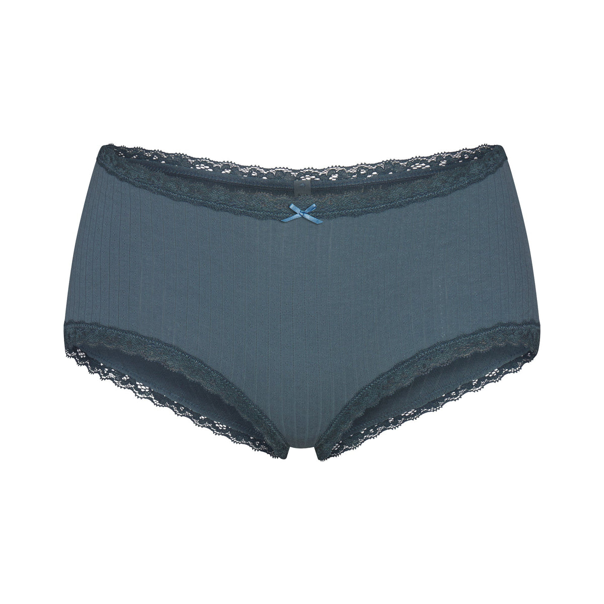 LIGHTWEIGHT COTTON POINTELLE LACE BOY SHORT | ZIRCON TONAL FLAT ON A WHITE BACKGROUND | FLT