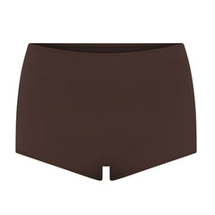 PERIOD PANTIES BOY SHORT | ESPRESSO FLAT ON A WHITE BACKGROUND | FLT