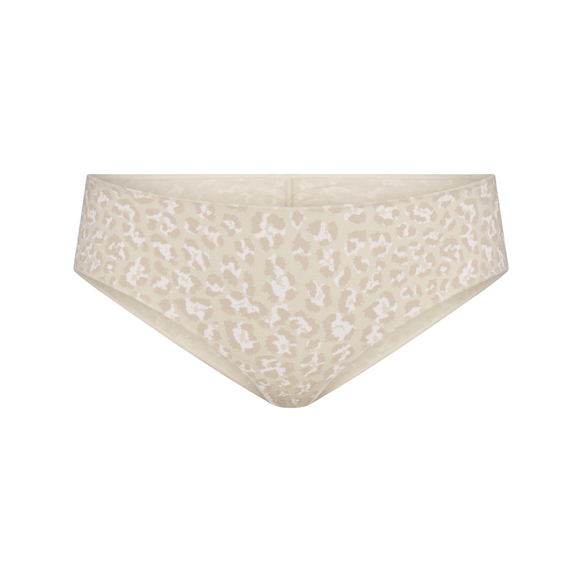 LIGHTWEIGHT COTTON RUCHED BACK HIPSTER | DELTA LEOPARD FLAT ON A WHITE BACKGROUND | FLT