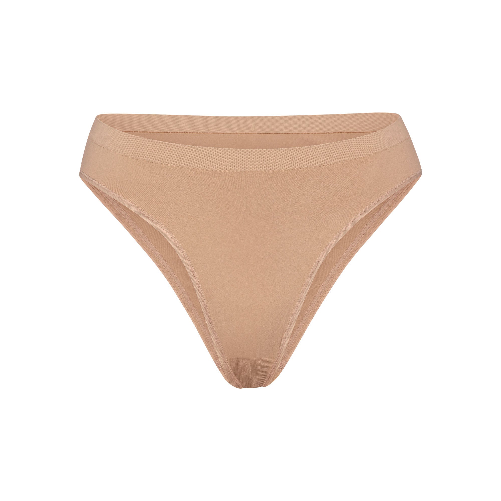 SOFT SMOOTHING SEAMLESS BRIEF | OCHRE (BRIEFS, PANTIES) LAYS FLAT ON A WHITE BACKGROUND | FLT