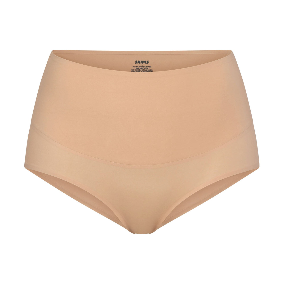 SMOOTHING INTIMATES HIGH-WAISTED BRIEF | CLAY (BRIEFS, PANTIES) LAYS FLAT ON A WHITE BACKGROUND | FLT