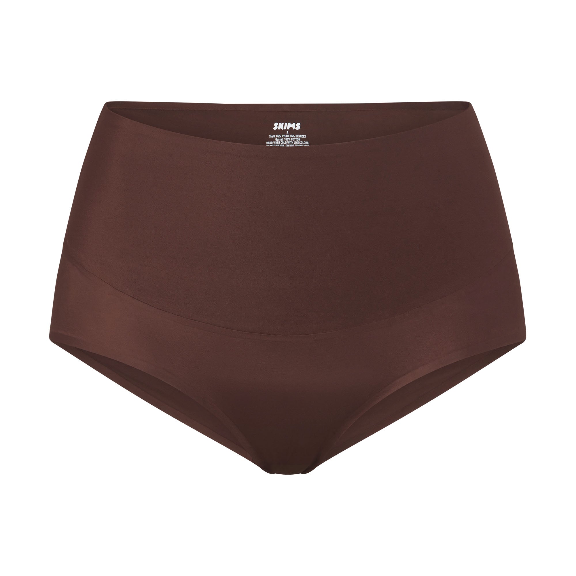 SMOOTHING INTIMATES HIGH-WAISTED BRIEF | COCOA (BRIEFS, PANTIES) LAYS FLAT ON A WHITE BACKGROUND | FLT