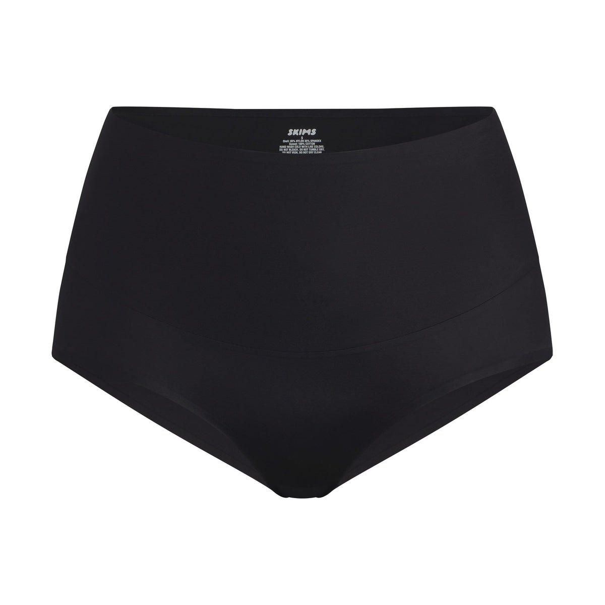 SMOOTHING INTIMATES HIGH-WAISTED BRIEF | ONYX (BRIEFS, PANTIES) LAYS FLAT ON A WHITE BACKGROUND | FLT