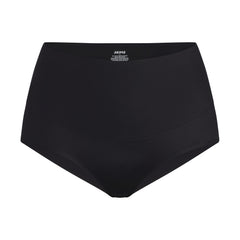 SMOOTHING INTIMATES HIGH-WAISTED BRIEF | ONYX (BRIEFS, PANTIES) LAYS FLAT ON A WHITE BACKGROUND | FLT