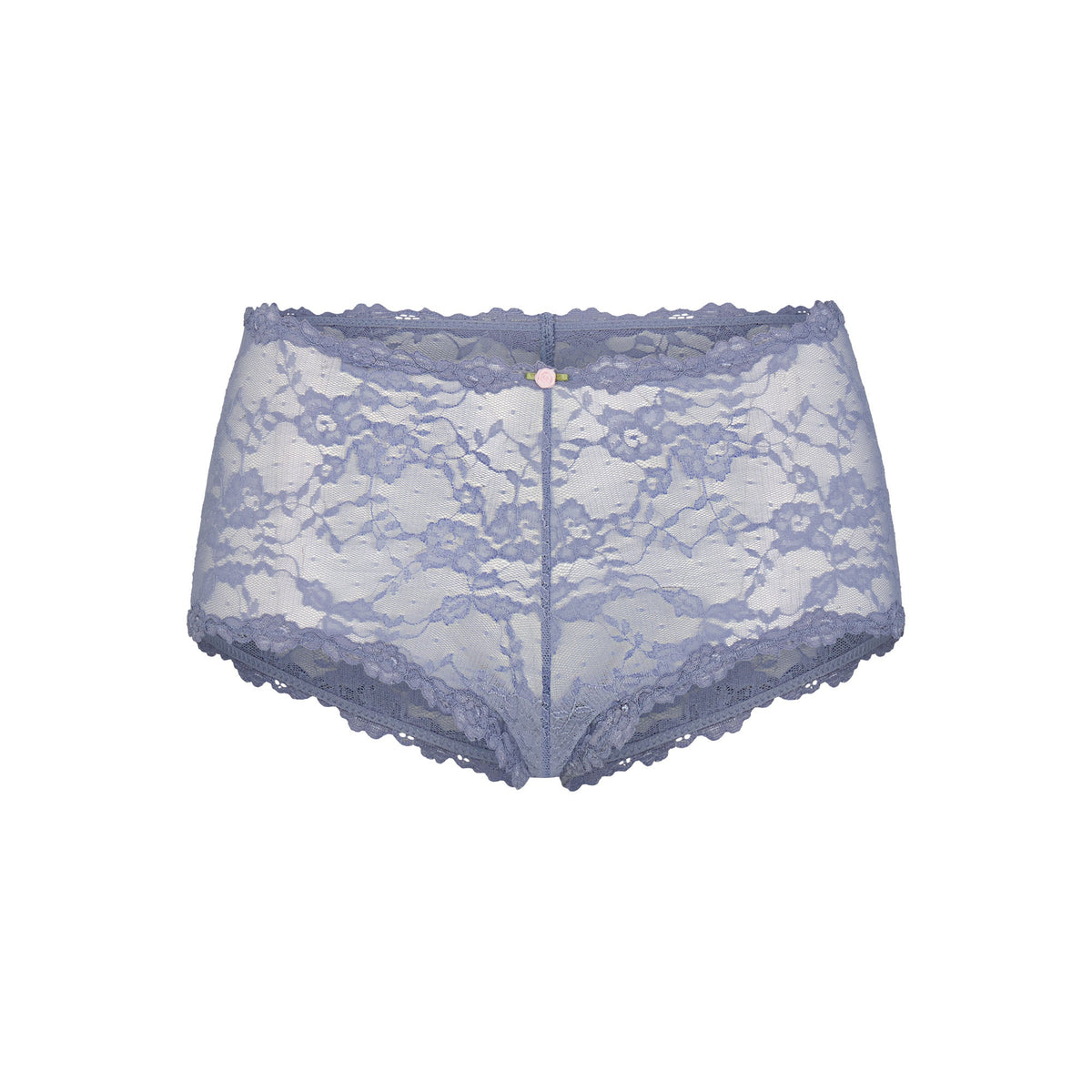 STRETCH LACE BOY SHORT | SLATE & LAYS FLAT ON A WHITE BACKGROUND | FLT