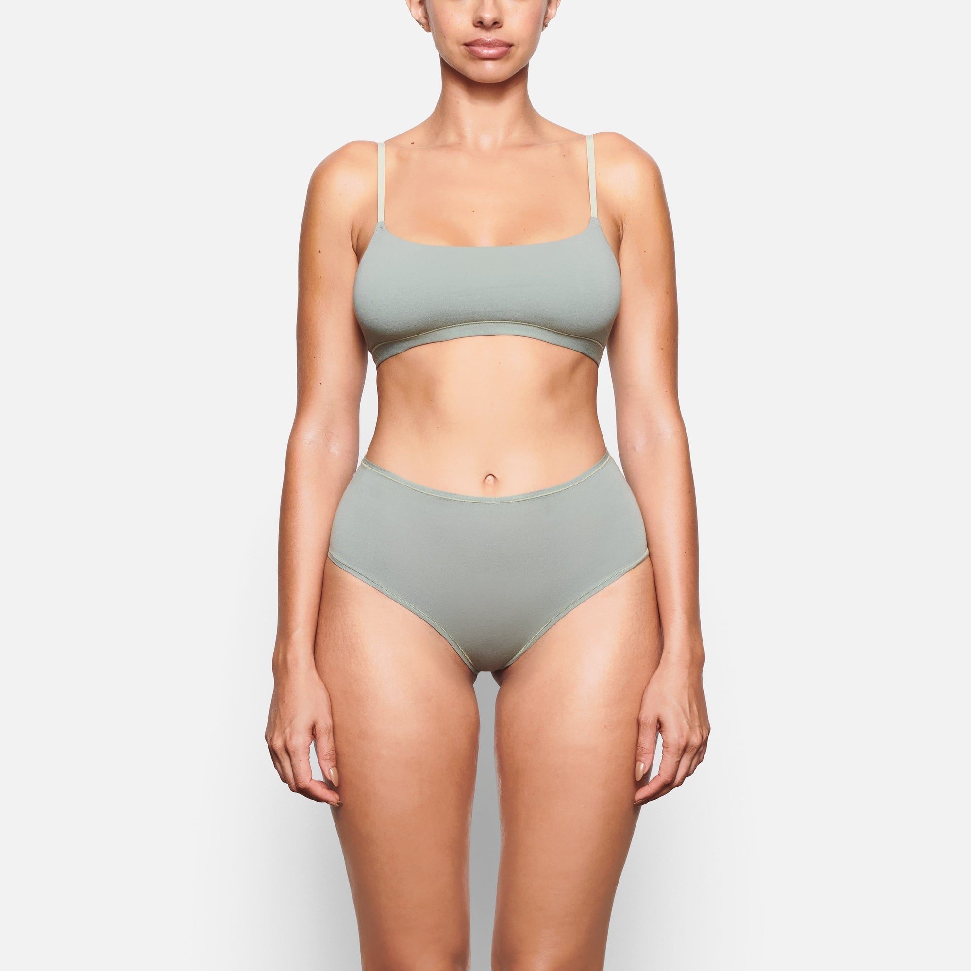 COTTON JERSEY FULL BRIEF WORN BY A MODEL IN FRONT VIEW