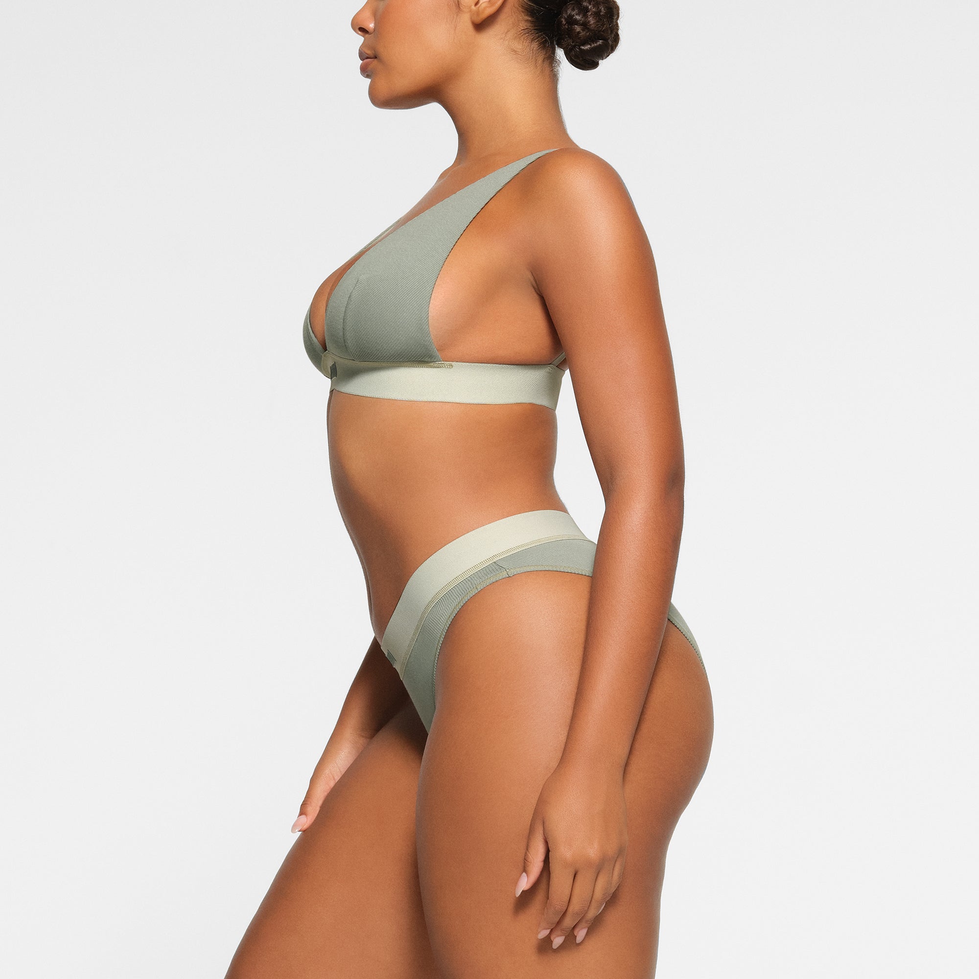 COTTON RIB BRIEF WORN BY A MODEL IN SIDE VIEW 