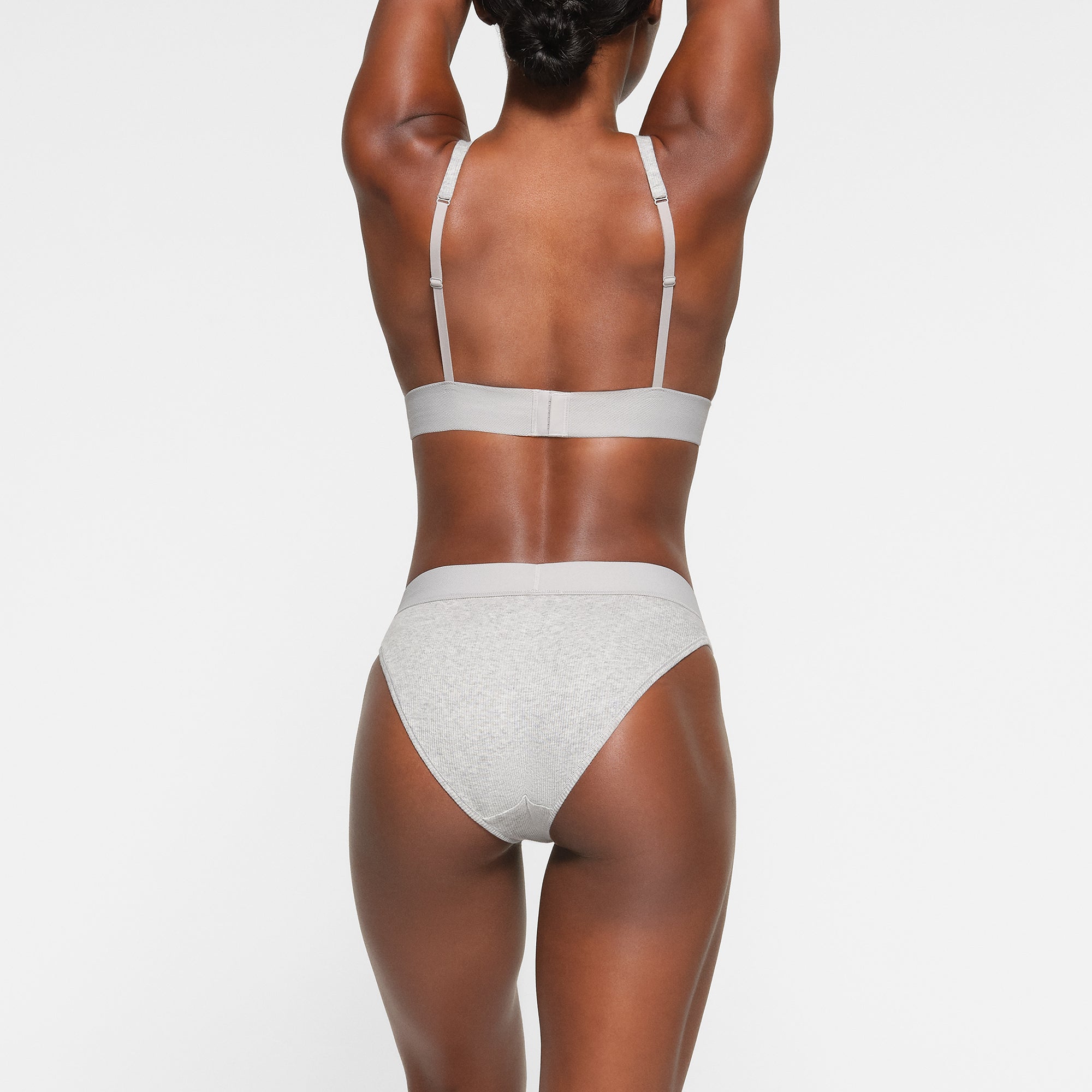 COTTON RIB BRIEF WORN BY A MODEL IN BACK VIEW 
