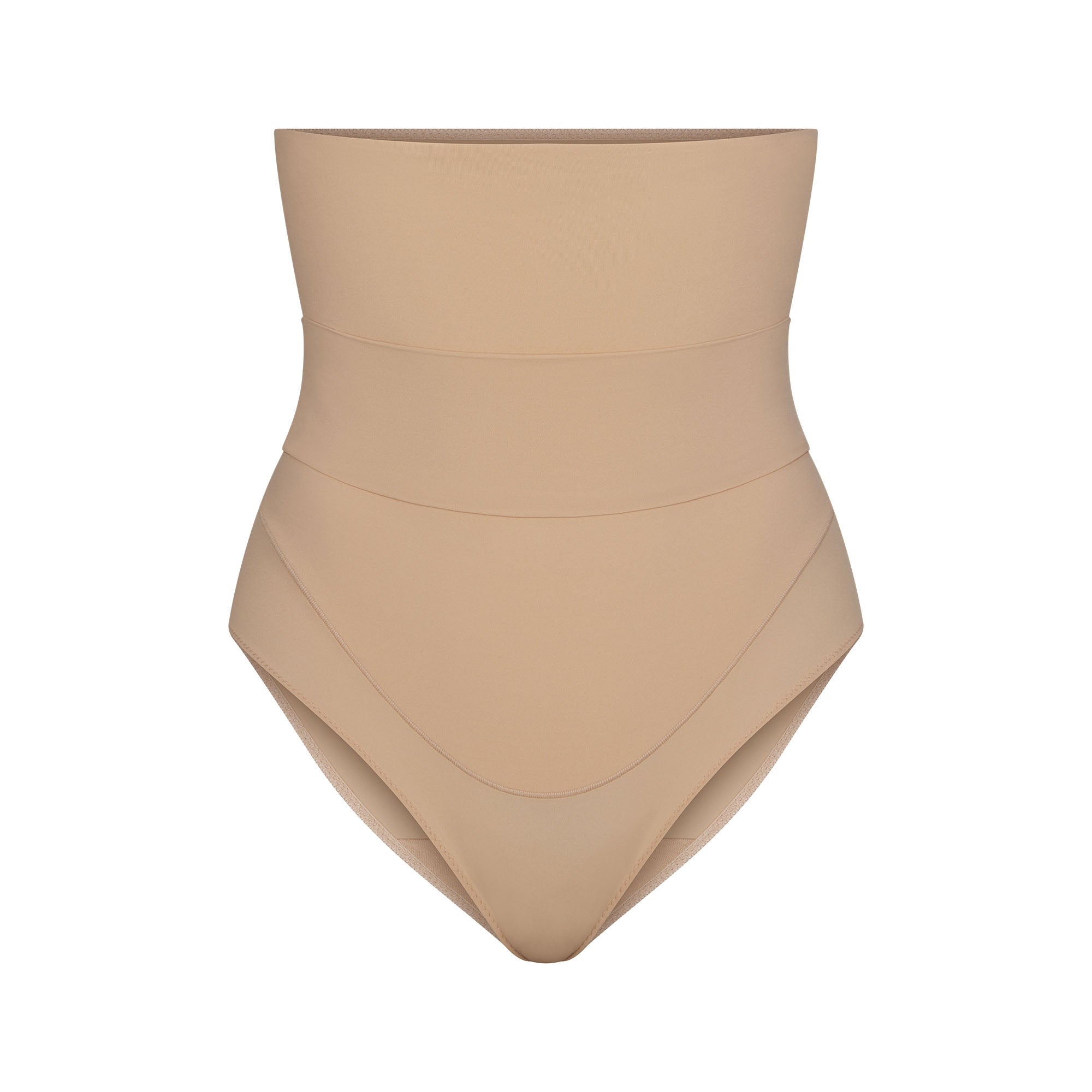 FITS EVERYBODY MATERNITY BANDED HIGH-WAISTED BRIEF | CLAY (BRIEFS, PANTIES) LAYS FLAT ON A WHITE BACKGROUND | FLT