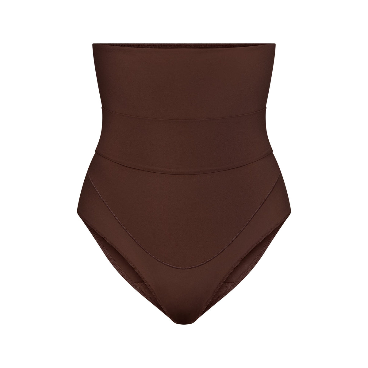 FITS EVERYBODY MATERNITY BANDED HIGH-WAISTED BRIEF | COCOA (BRIEFS, PANTIES) LAYS FLAT ON A WHITE BACKGROUND | FLT