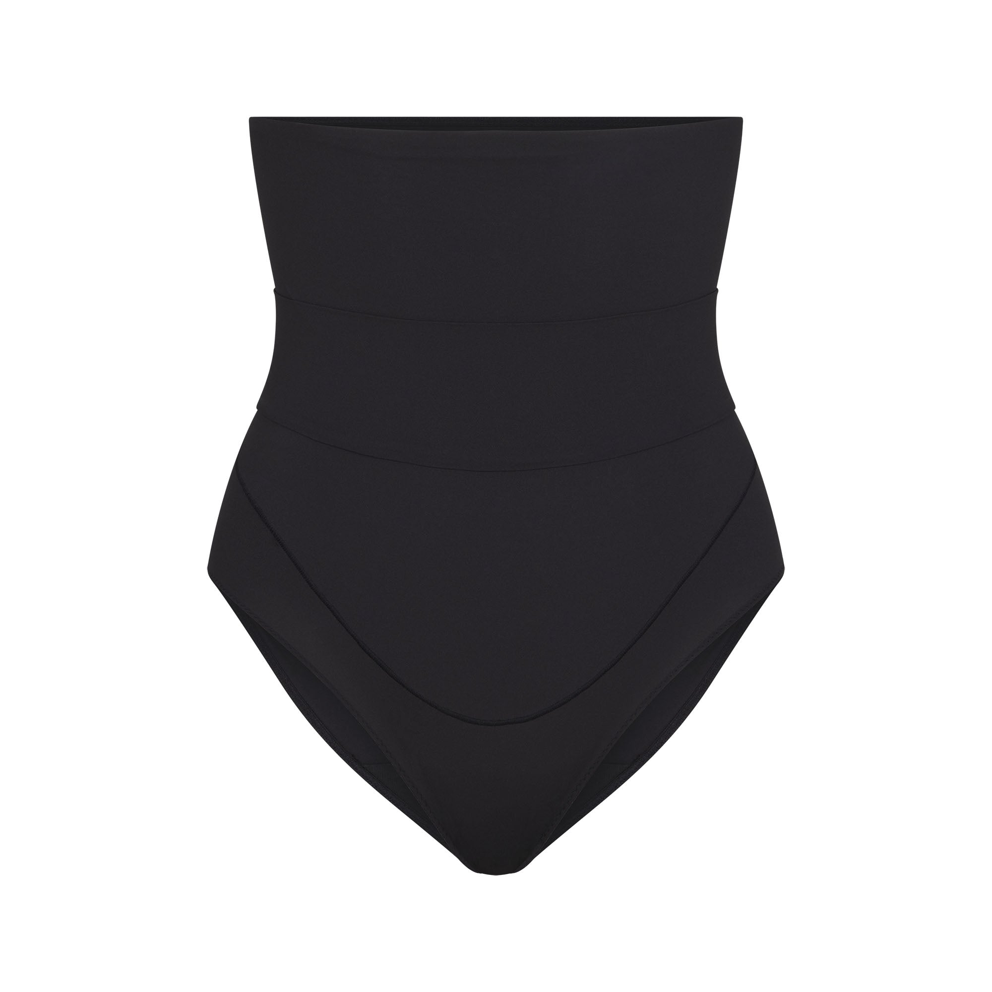 FITS EVERYBODY MATERNITY BANDED HIGH-WAISTED BRIEF | ONYX (BRIEFS, PANTIES) LAYS FLAT ON A WHITE BACKGROUND | FOCUS: 0.0, 1.0, 0.9