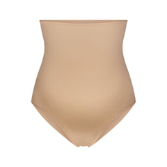 FITS EVERYBODY MATERNITY HIGH-WAISTED BRIEF | CLAY (BRIEFS, PANTIES) LAYS FLAT ON A WHITE BACKGROUND | FLT