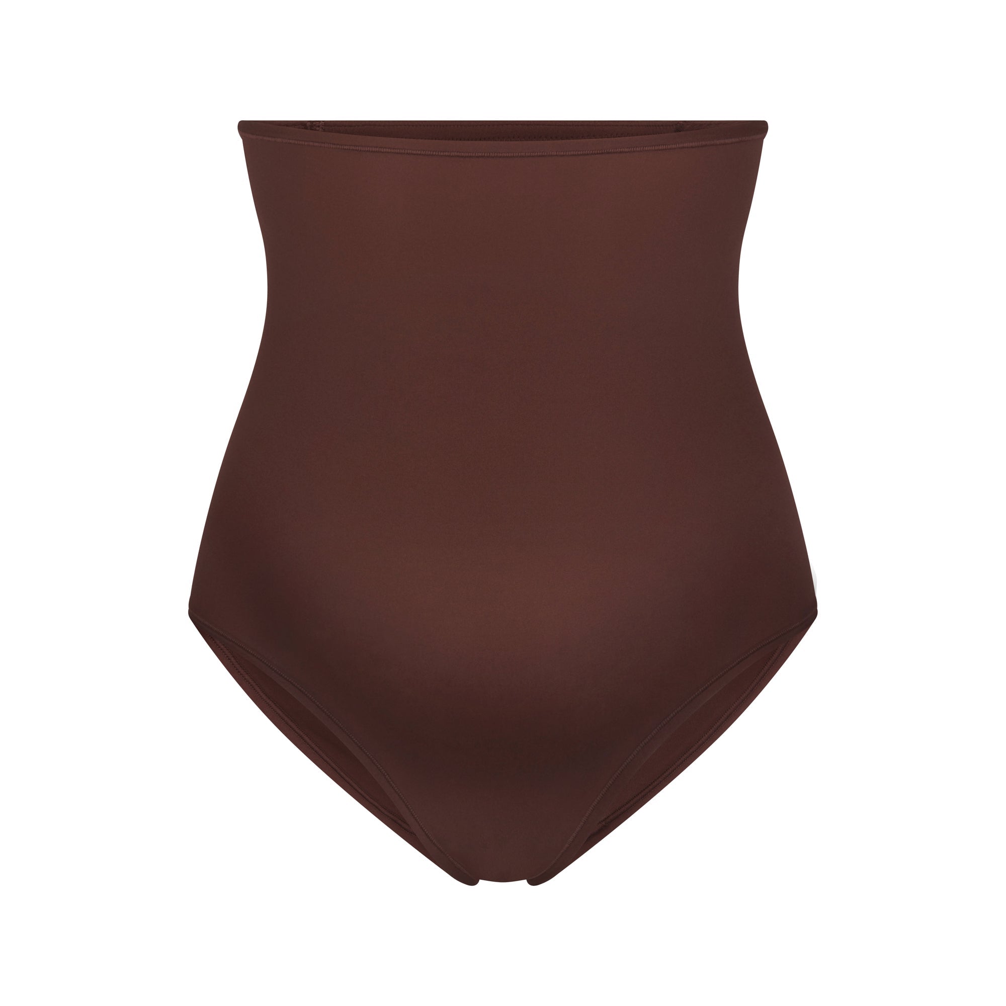 FITS EVERYBODY MATERNITY HIGH-WAISTED BRIEF | COCOA (BRIEFS, PANTIES) LAYS FLAT ON A WHITE BACKGROUND 
