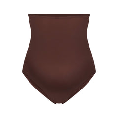 FITS EVERYBODY MATERNITY HIGH-WAISTED BRIEF | COCOA (BRIEFS, PANTIES) LAYS FLAT ON A WHITE BACKGROUND 