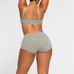 COTTON JERSEY BOY SHORT WORN BY A MODEL IN BACK VIEW