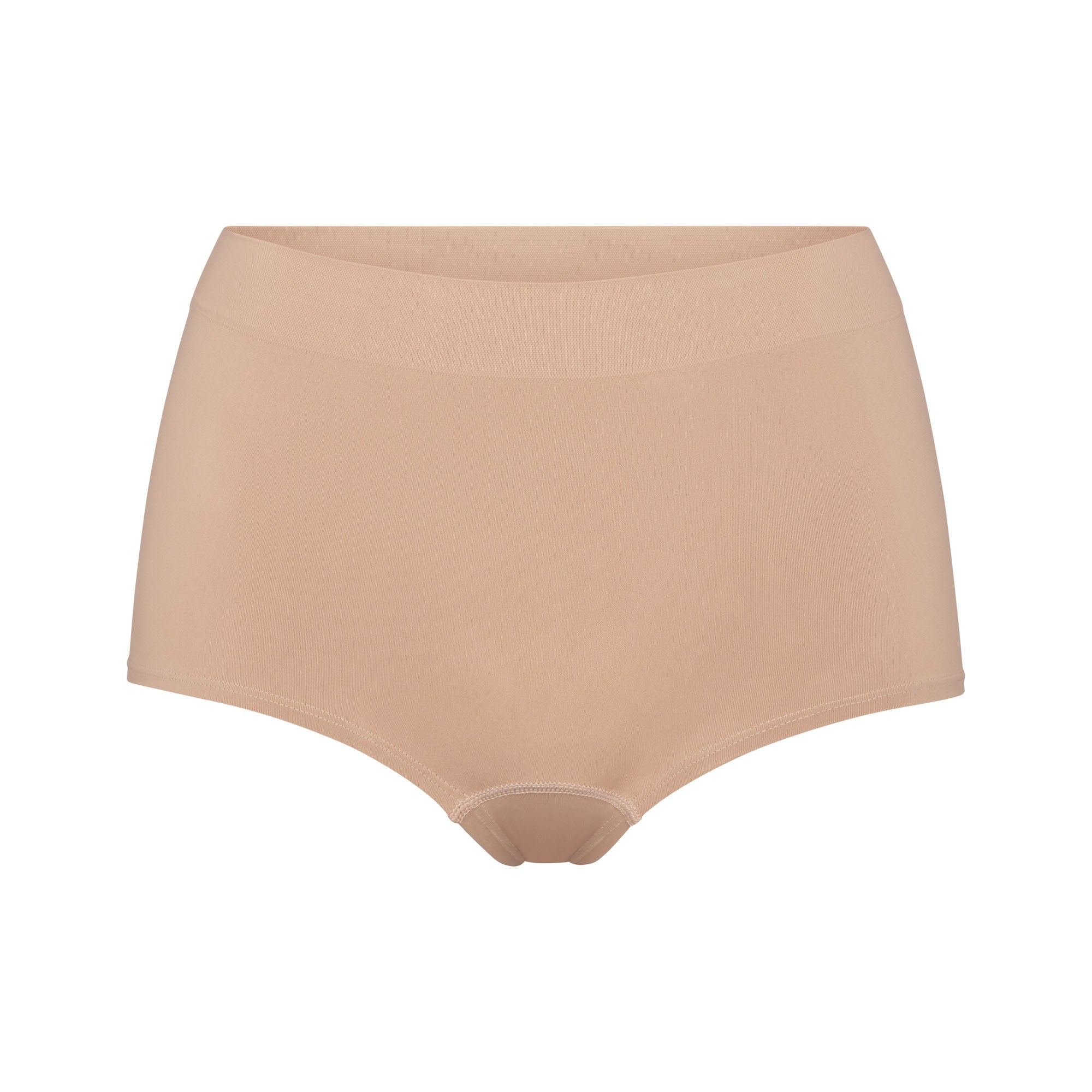 SOFT SMOOTHING SEAMLESS BOY SHORT | CLAY (BOY SHORTS, PANTIES) LAYS FLAT ON A WHITE BACKGROUND | FLT