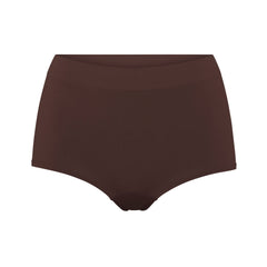 SOFT SMOOTHING SEAMLESS BOY SHORT | COCOA (BOY SHORTS, PANTIES) LAYS FLAT ON A WHITE BACKGROUND | FLT
