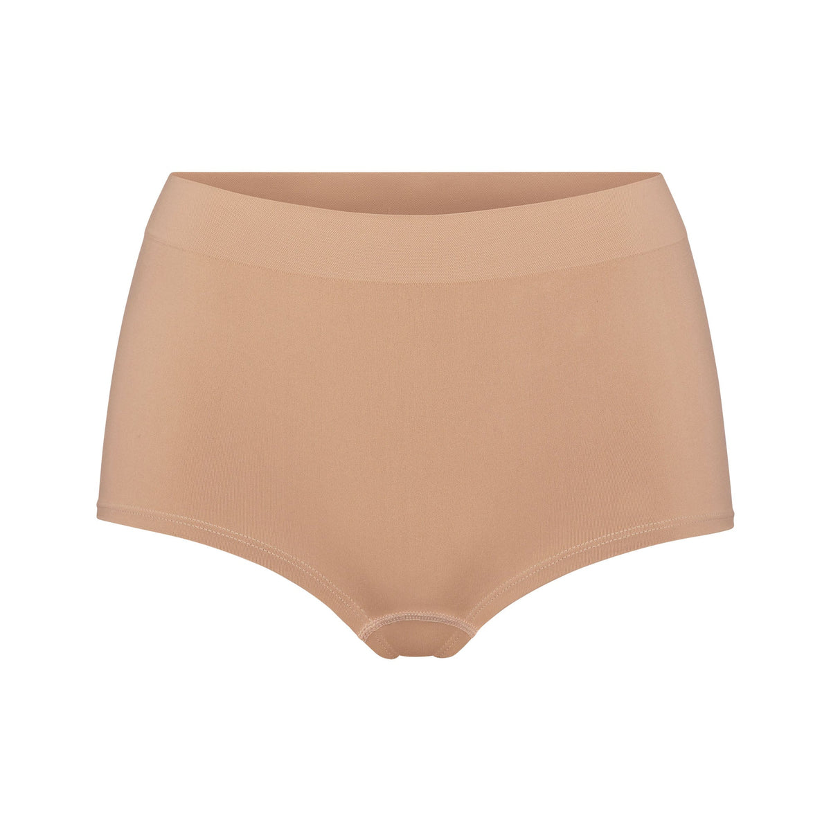SOFT SMOOTHING SEAMLESS BOY SHORT | OCHRE (BOY SHORTS, PANTIES) LAYS FLAT ON A WHITE BACKGROUND | FLT