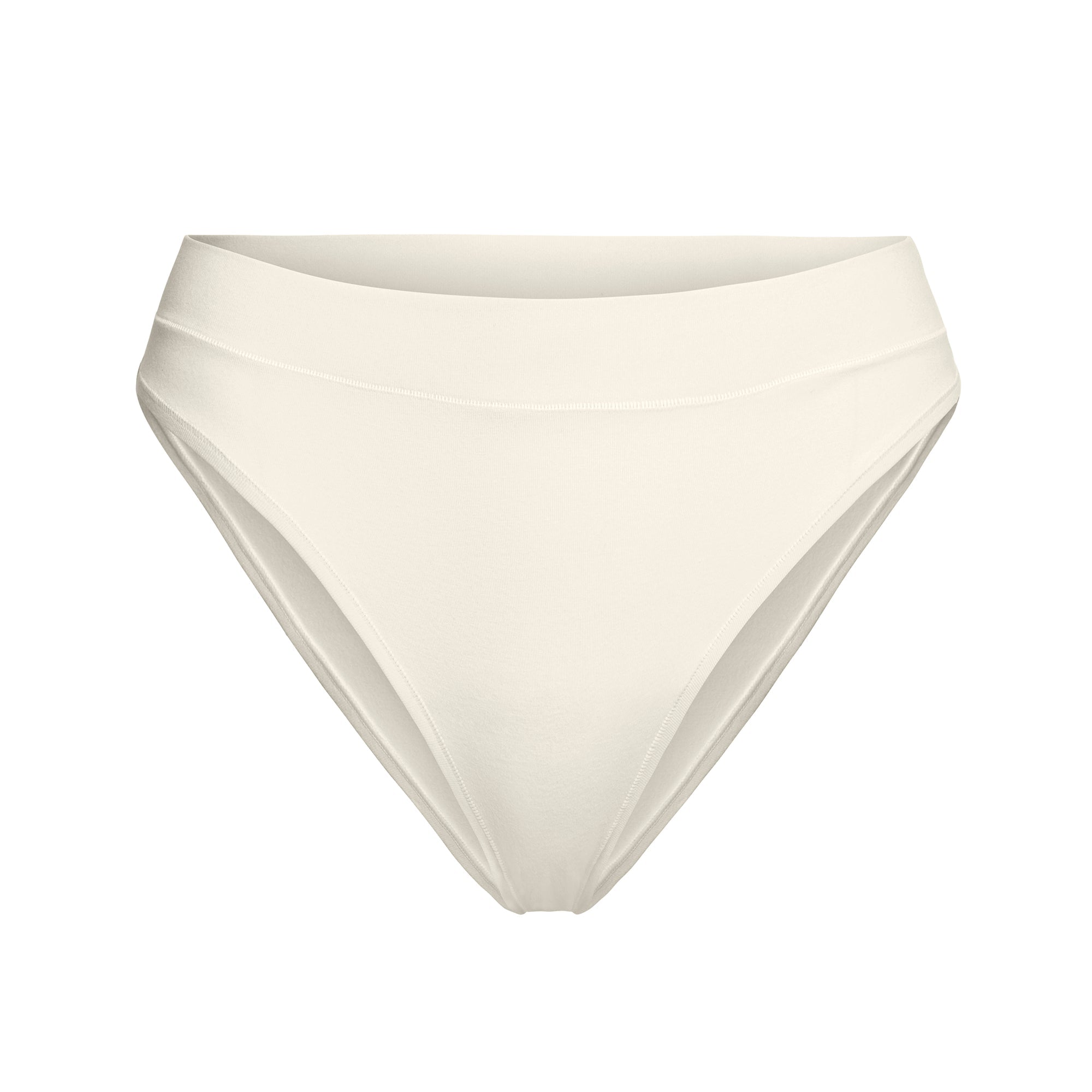 COTTON JERSEY CHEEKY TANGA | BONE FLAT ON A WHITE BACKGROUND | FLT